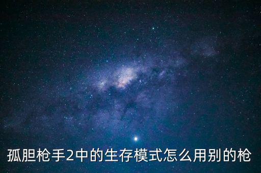 孤胆枪手2中的生存模式怎么用别的枪