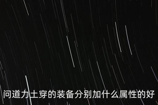 问道力土穿的装备分别加什么属性的好