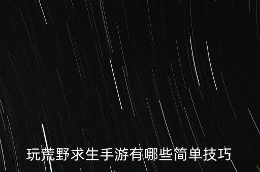 玩荒野求生手游有哪些简单技巧