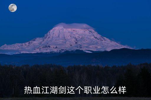 热血江湖剑这个职业怎么样