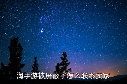 淘手游被屏蔽了怎么联系卖家