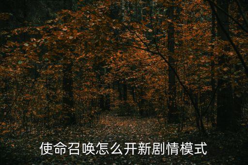 使命召唤怎么开新剧情模式