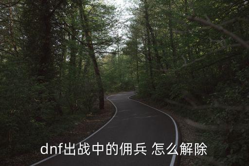 dnf出战中的佣兵 怎么解除