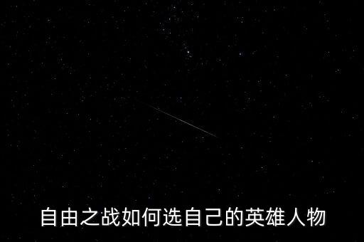 自由之战如何选自己的英雄人物