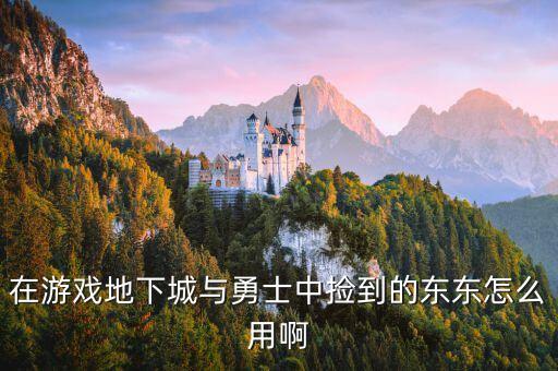 在游戏地下城与勇士中捡到的东东怎么用啊