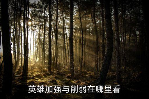 英雄加强与削弱在哪里看
