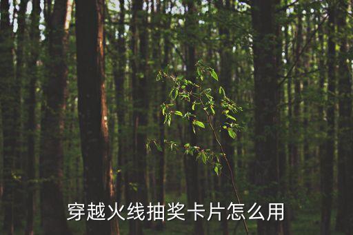 穿越火线抽奖卡片怎么用