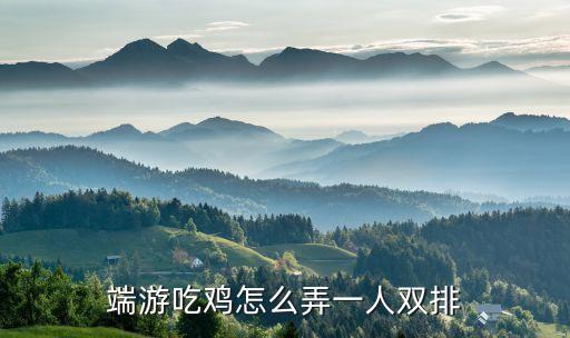 端游吃鸡怎么弄一人双排