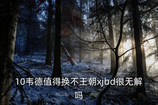 10韦德值得换不王朝xjbd很无解吗