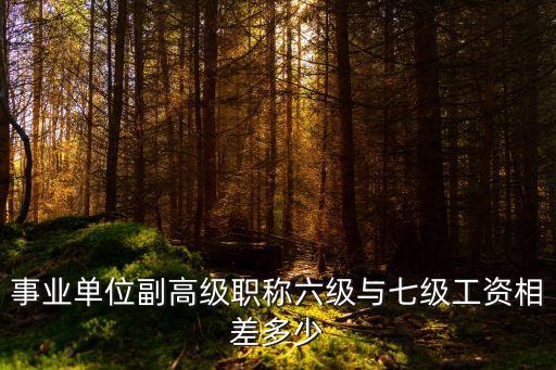 事业单位副高级职称六级与七级工资相差多少