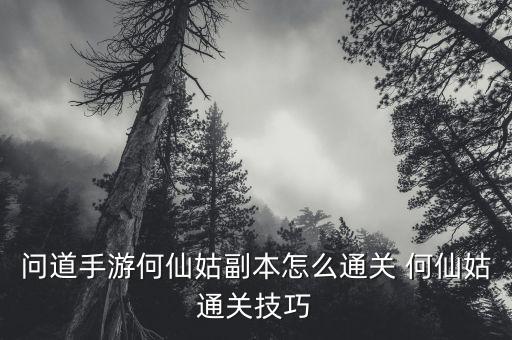 问道手游何仙姑副本怎么通关 何仙姑通关技巧