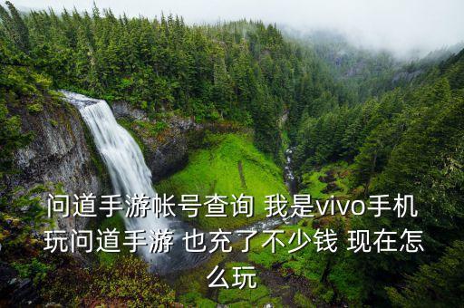 问道手游帐号查询 我是vivo手机 玩问道手游 也充了不少钱 现在怎么玩