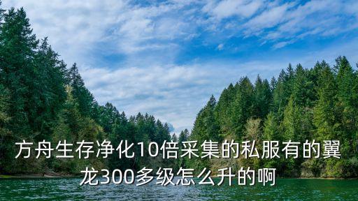 方舟生存净化10倍采集的私服有的翼龙300多级怎么升的啊