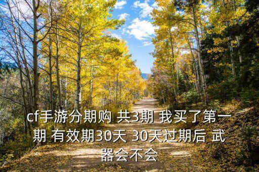 cf手游分期购 共3期 我买了第一期 有效期30天 30天过期后 武器会不会