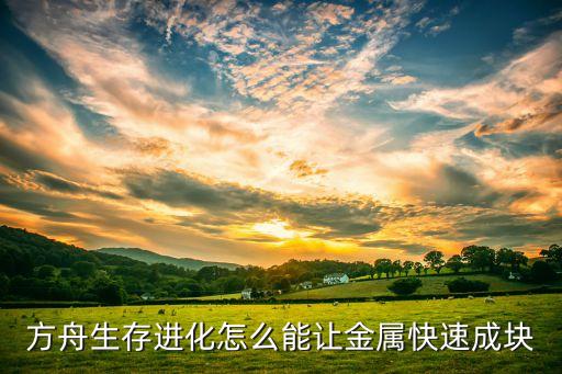 方舟生存进化怎么能让金属快速成块