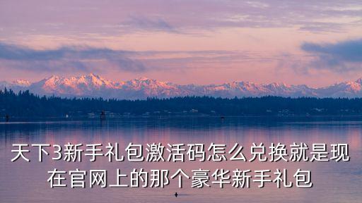 天下3新手礼包激活码怎么兑换就是现在官网上的那个豪华新手礼包