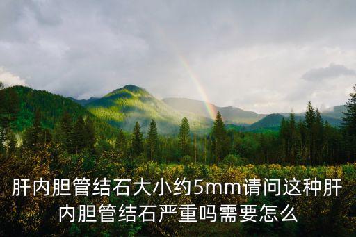 肝内胆管结石大小约5mm请问这种肝内胆管结石严重吗需要怎么