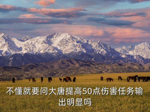 不懂就要问大唐提高50点伤害任务输出明显吗