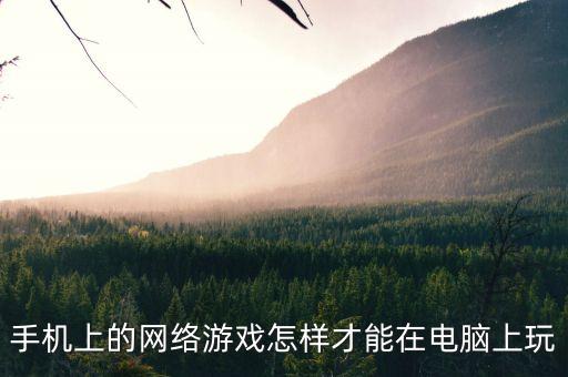 手机上的网络游戏怎样才能在电脑上玩