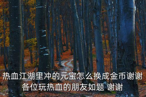 热血江湖里冲的元宝怎么换成金币谢谢各位玩热血的朋友如题 谢谢