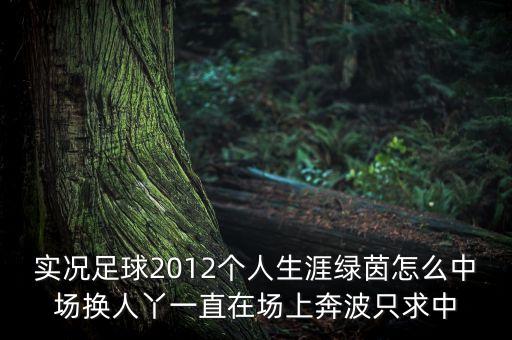 实况足球2012个人生涯绿茵怎么中场换人丫一直在场上奔波只求中