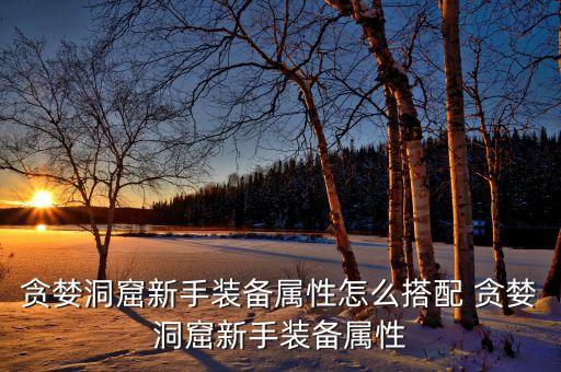 贪婪洞窟新手装备属性怎么搭配 贪婪洞窟新手装备属性