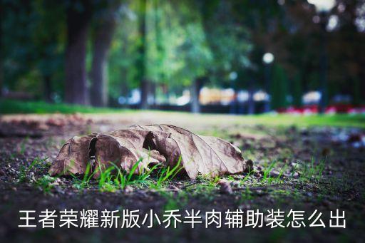 王者荣耀新版小乔半肉辅助装怎么出