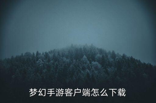 梦幻手游客户端怎么下载