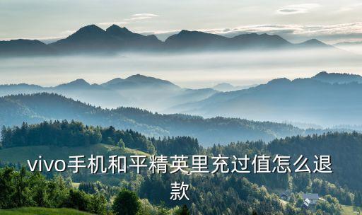 vivo手机和平精英里充过值怎么退款