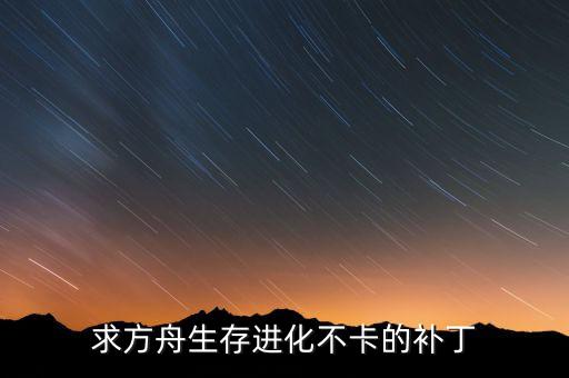 求方舟生存进化不卡的补丁