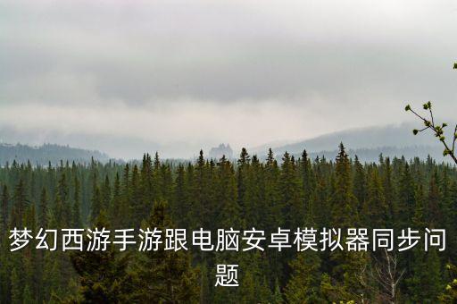 梦幻西游手游跟电脑安卓模拟器同步问题