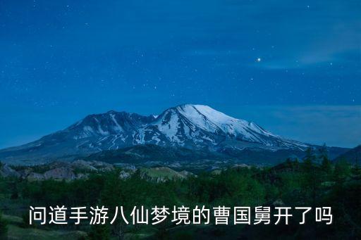 问道手游八仙梦境的曹国舅开了吗