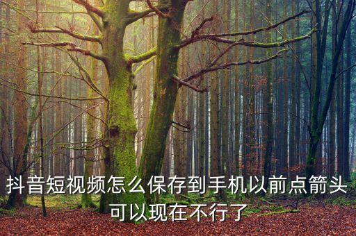 抖音短视频怎么保存到手机以前点箭头可以现在不行了