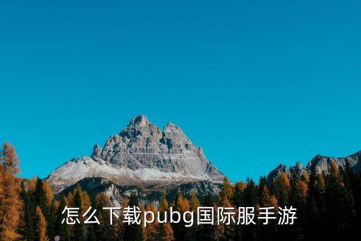 怎么下载pubg国际服手游