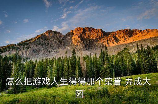 怎么把游戏人生得得那个荣誉 弄成大图