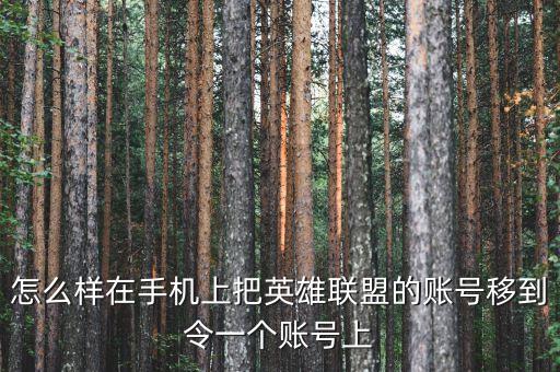 怎么样在手机上把英雄联盟的账号移到令一个账号上