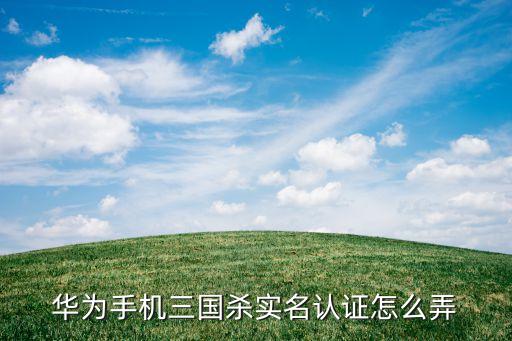 华为手机三国杀实名认证怎么弄