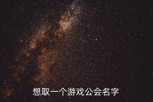 想取一个游戏公会名字