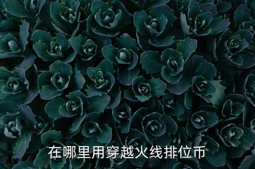 在哪里用穿越火线排位币