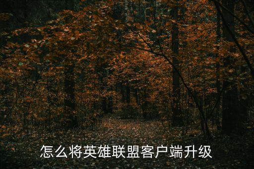怎么将英雄联盟客户端升级