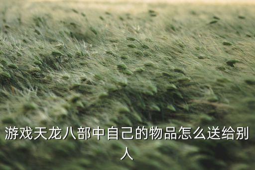 天龙八部手游装备怎么转赠，游戏天龙八部中自己的物品怎么送给别人