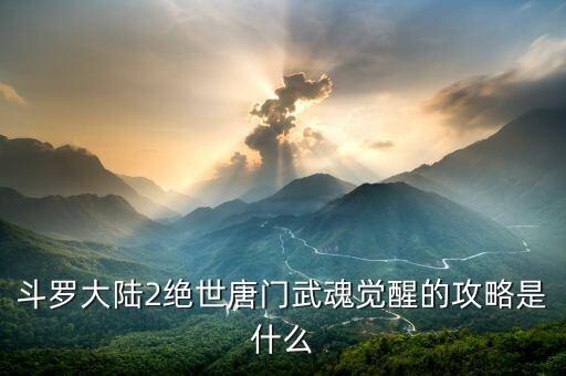 斗罗大陆2绝世唐门武魂觉醒的攻略是什么