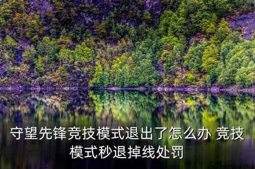 守望先锋竞技模式退出了怎么办 竞技模式秒退掉线处罚