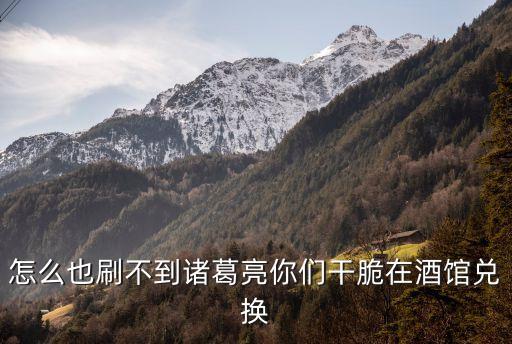 怎么也刷不到诸葛亮你们干脆在酒馆兑换