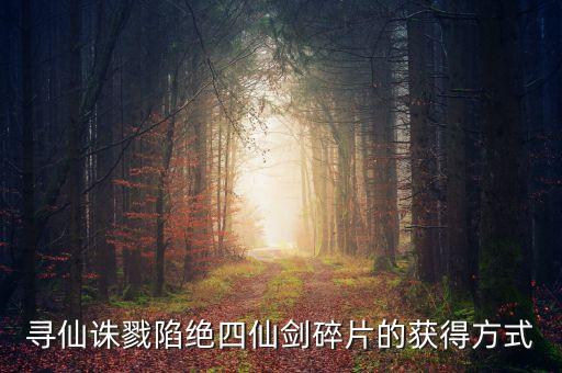 寻仙诛戮陷绝四仙剑碎片的获得方式