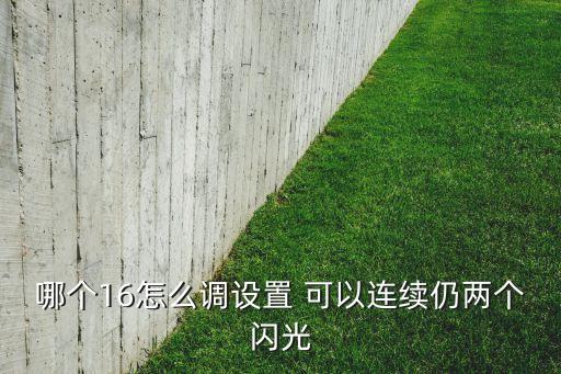 哪个16怎么调设置 可以连续仍两个闪光