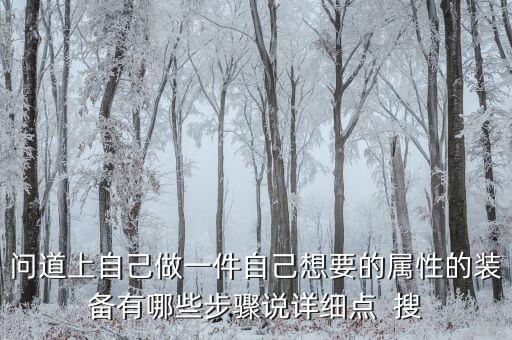 问道上自己做一件自己想要的属性的装备有哪些步骤说详细点  搜
