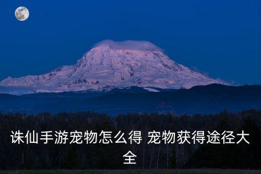 诛仙手游怎么拿宝宝，诛仙手游稀有宠物怎么得 抓稀有宠物技巧