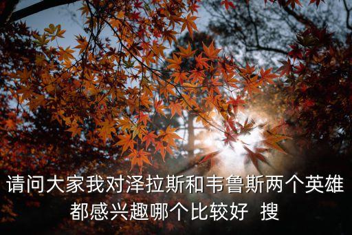 请问大家我对泽拉斯和韦鲁斯两个英雄都感兴趣哪个比较好  搜