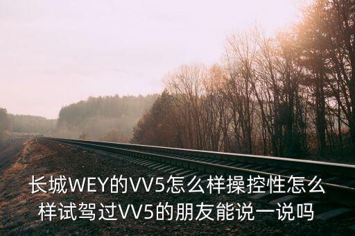 长城WEY的VV5怎么样操控性怎么样试驾过VV5的朋友能说一说吗